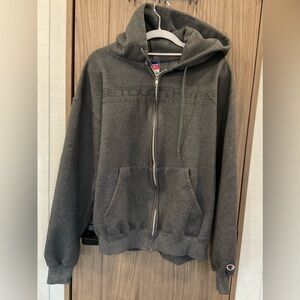 Champion Authentic Apparel Mens Gray ZIP Up Hoodie Size M